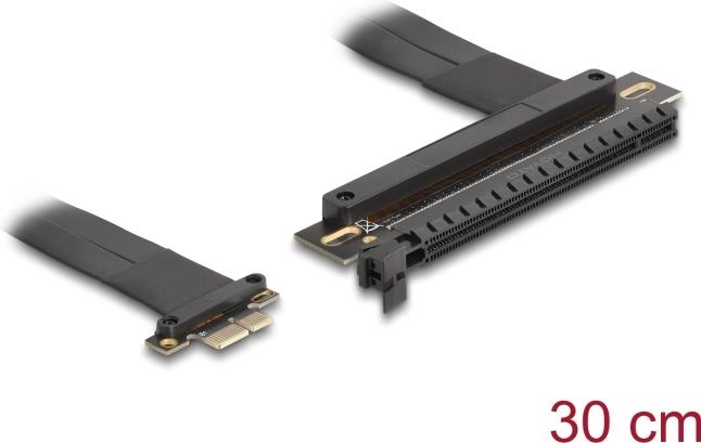 Delock Riser Karte PCI Express 3.0 x1 Stecker zu x16 Slot mit Kabel 30 cm (81505)