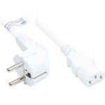 Netzkabel Schutzkontakt-Stecker Typ E+F (CEE 7/7, gewinkelt) an C13 (gerade), weiß, 1,50 mm², 15 m, Good Connections® (P0130-W150)