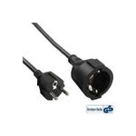 InLine® Schuko-Verlängerung St/Bu, schwarz, 5m, mit Berührungsschutz (16405)