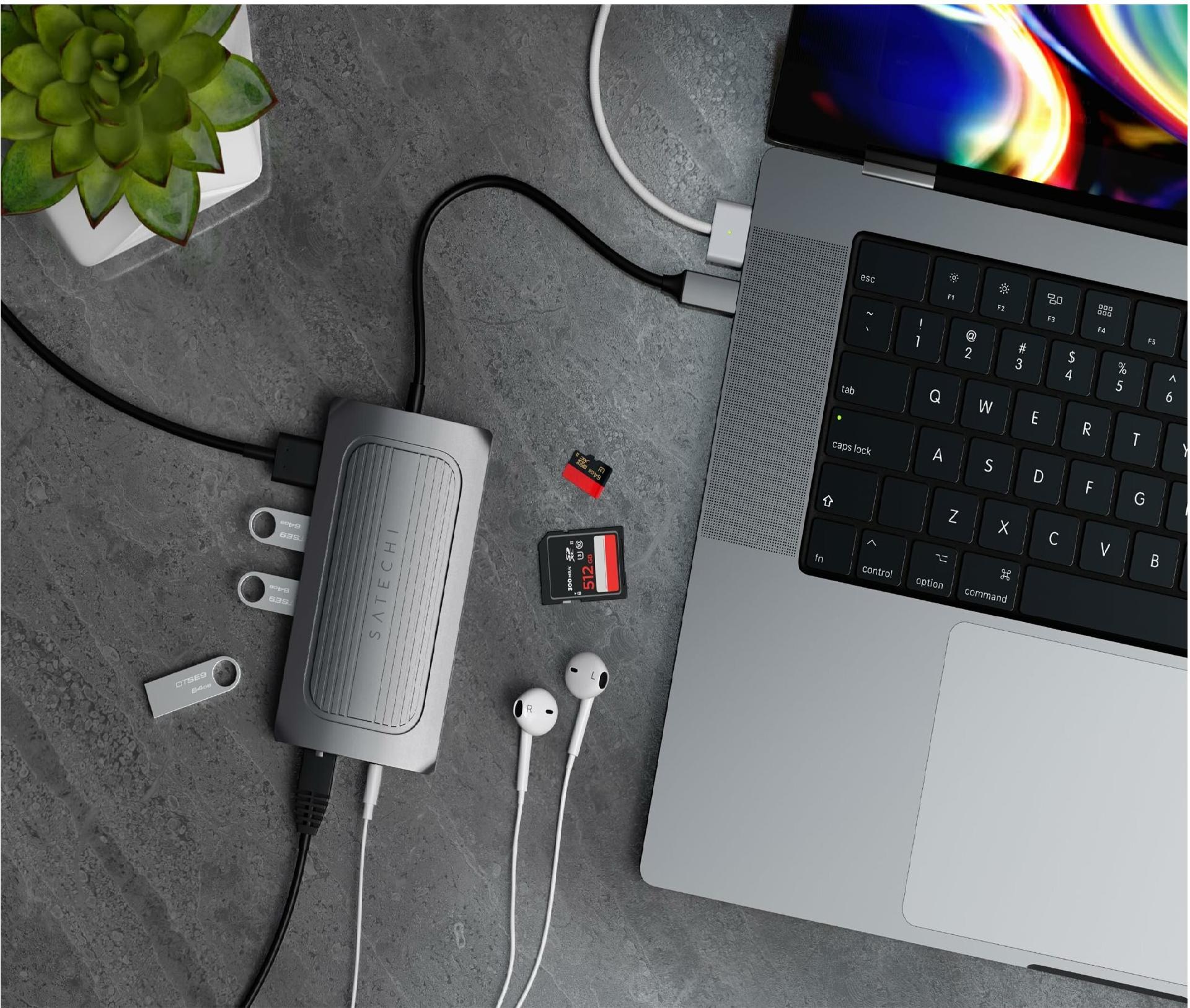 Satechi Dockingstation ST-U4MA3M USB-C HDMI Grau