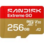 SanDisk Extreme GO microSDXC 256 GB UHS-I Speicherkarte bis 240 MB/s Lesen U3 V30 A2