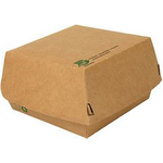 PAPSTAR Burgerbox "pure", Maße: 155 x 155 x 90 mm, extragroß aus ungebleichtem FSC-zertifiziertem Frischfaserkarton, - 1 Stück (87248)