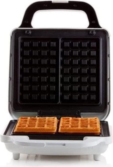 DOMO DO9222W XL Tasty Waffeleisen Kontrollleuchte, klappbar, Antihaftbeschichtung Weiß (DO9222W)