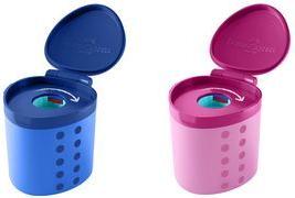 FABER-CASTELL Spitzdose Grippy, pink mit Schneidschutz, kindersicher, mit "Click" beim - 1 Stück (181795)