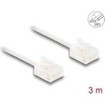 Delock RJ45 Netzwerkkabel Cat.6 UTP Ultra Slim 3 m weiß mit kurzen Steckern (80776)