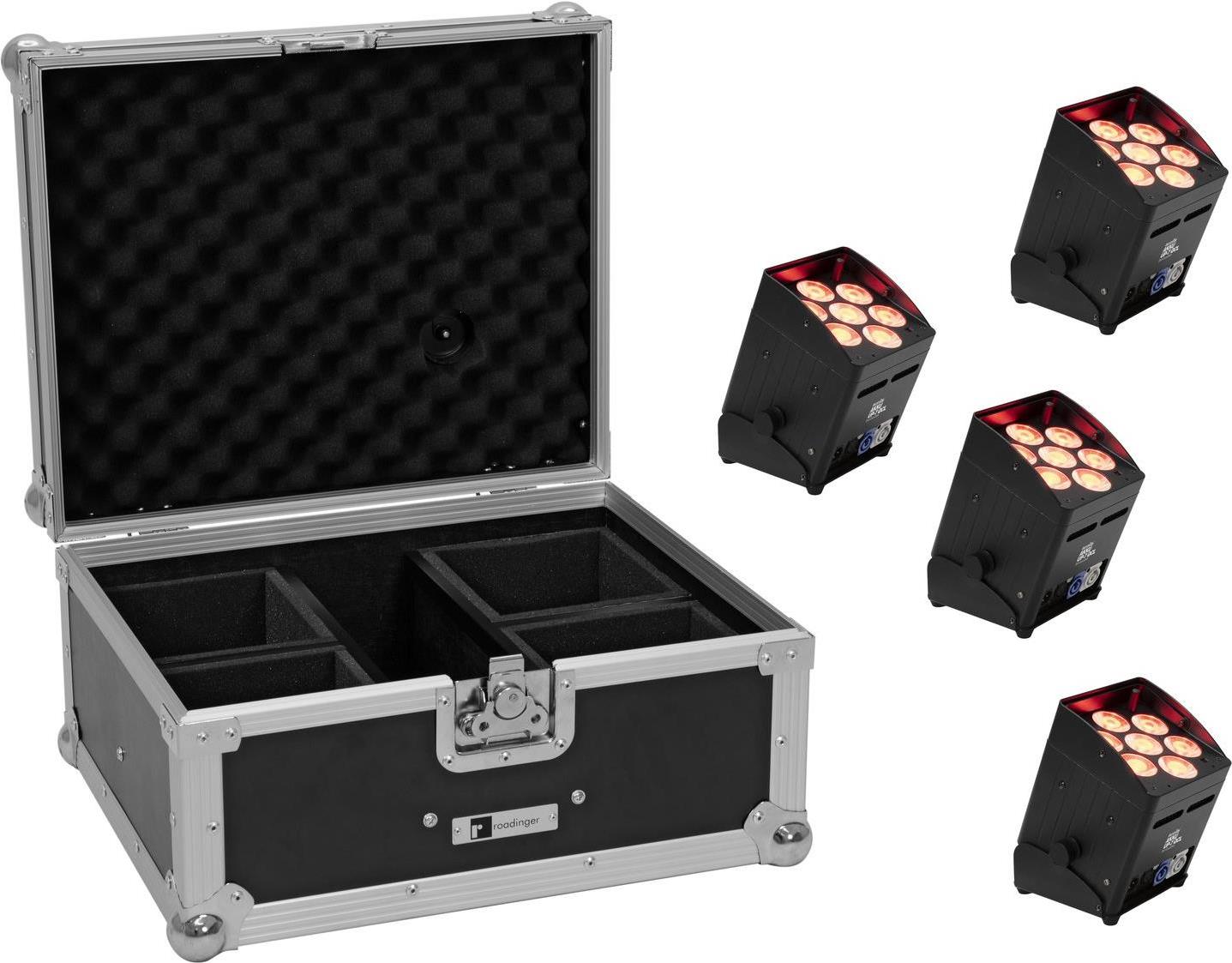 EUROLITE Set 4x AKKU UP-7 QCL Spot QuickDMX + Case (20000893)