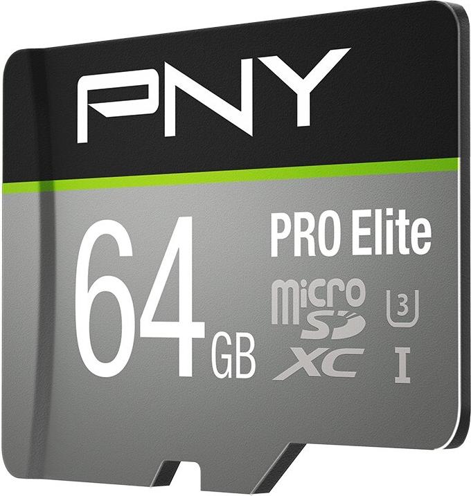 PNY PRO Elite microSDXC 64 GB A1 V30 UHS-I U3 Class 10 inkl. SD-Adapter