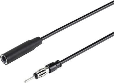 Renkforce 1 m Auto-Antennen-Verlängerungskabel Klinke 3.5 mm Stecker Schwarz RF-5087926 (RF-5087926)