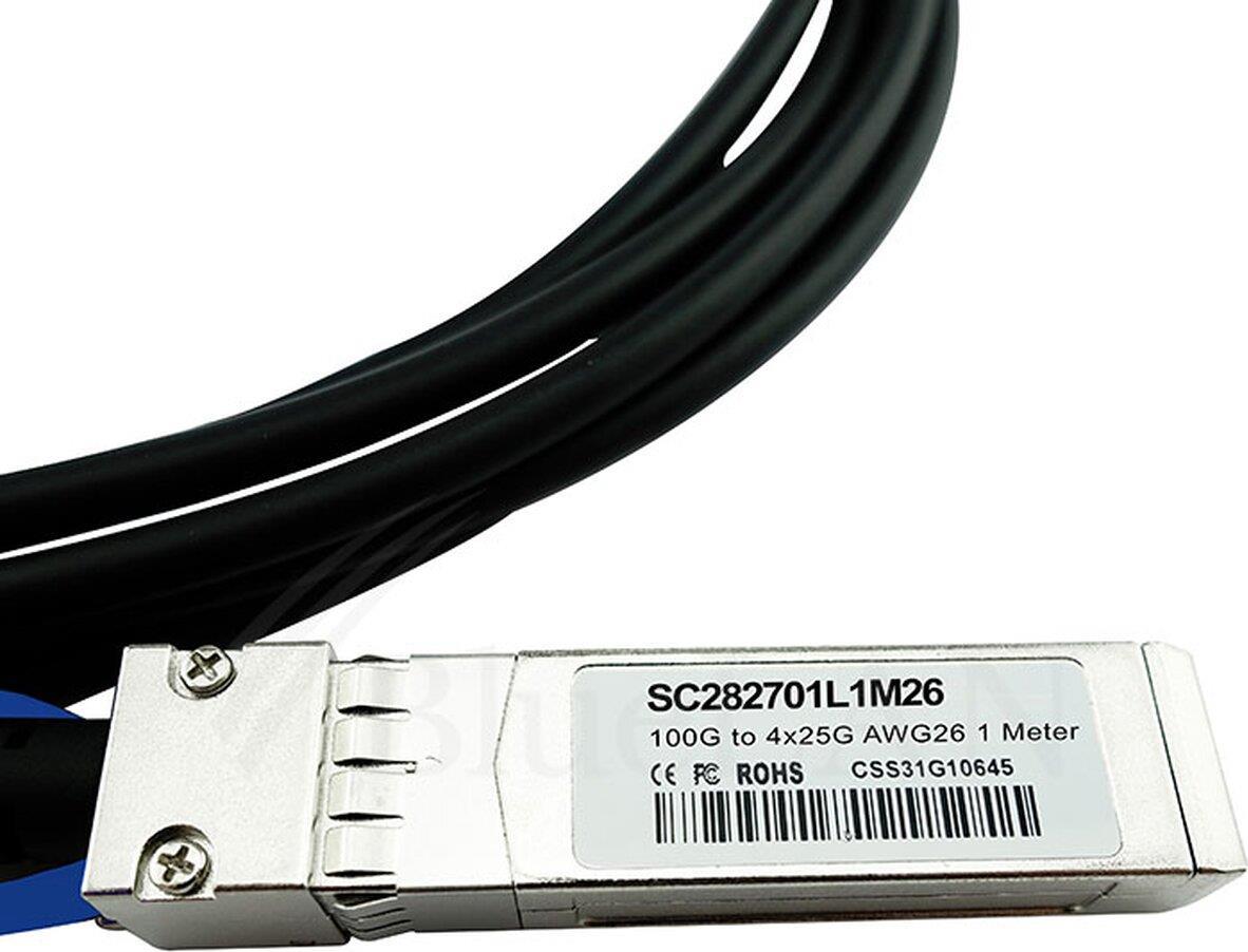 BlueOptics Q28-4S28-DAC-3M-PA-BL InfiniBand-Kabel QSFP28 4xSFP28 Schwarz (Q28-4S28-DAC-3M-PA-BL)