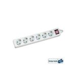 InLine® Steckdosenleiste, 6-fach Schutzkontakt, mit Schalter, 5m, weiß (16465S)