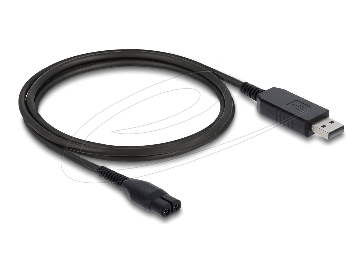Delock USB Ladekabel 4,3 V 1 m für Elektrorasierer kompatibel mit Philips OneBlade 360 Face+ Schwarz