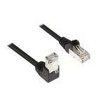 Patchkabel, Cat. 5e, F/UTP, 1x 90° RJ45 Stecker (Rastnase oben)/ 1x gerade, schwarz, 2m, Good Connections® (805S-020EWI)