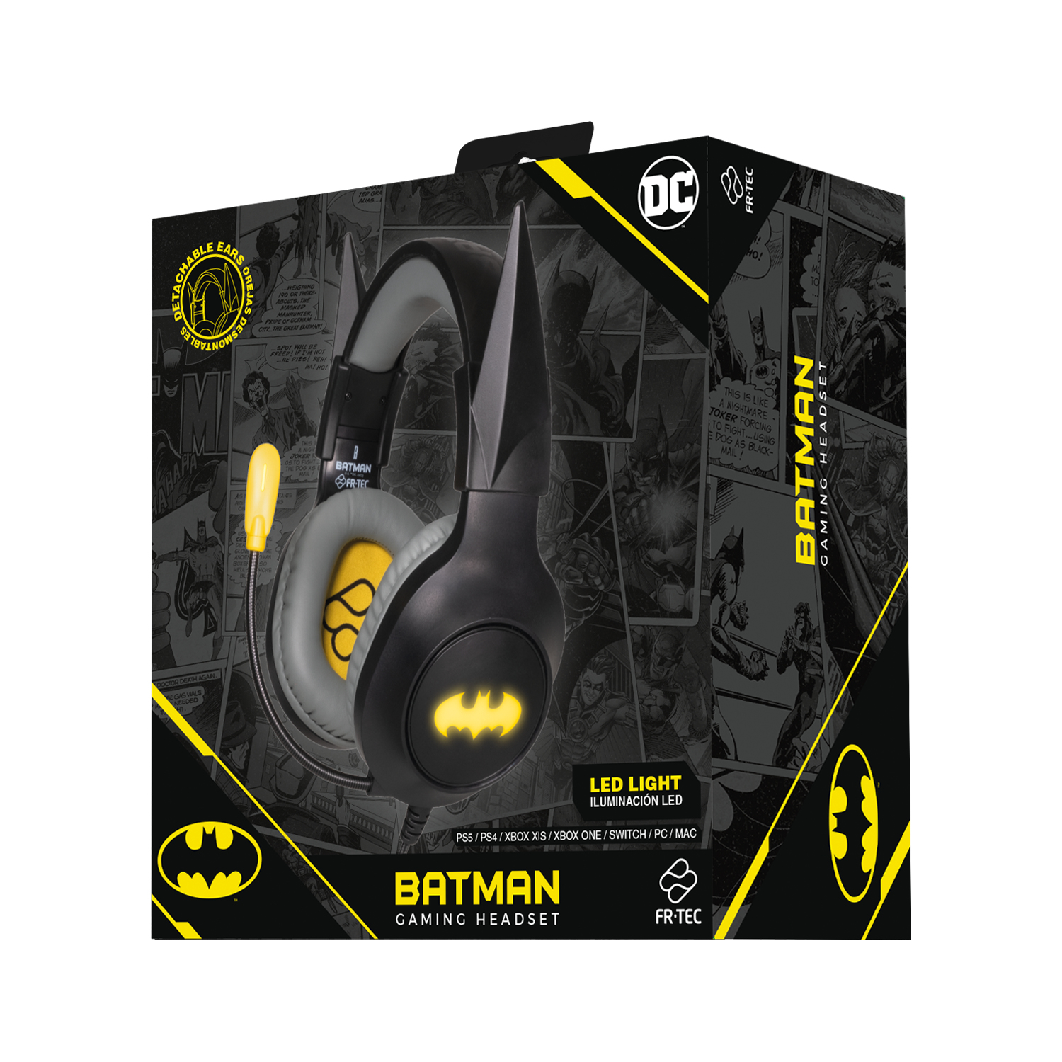 Blade BATHEAD Gaming Headset DC Batman mit LED Licht Schwarz, Gelb