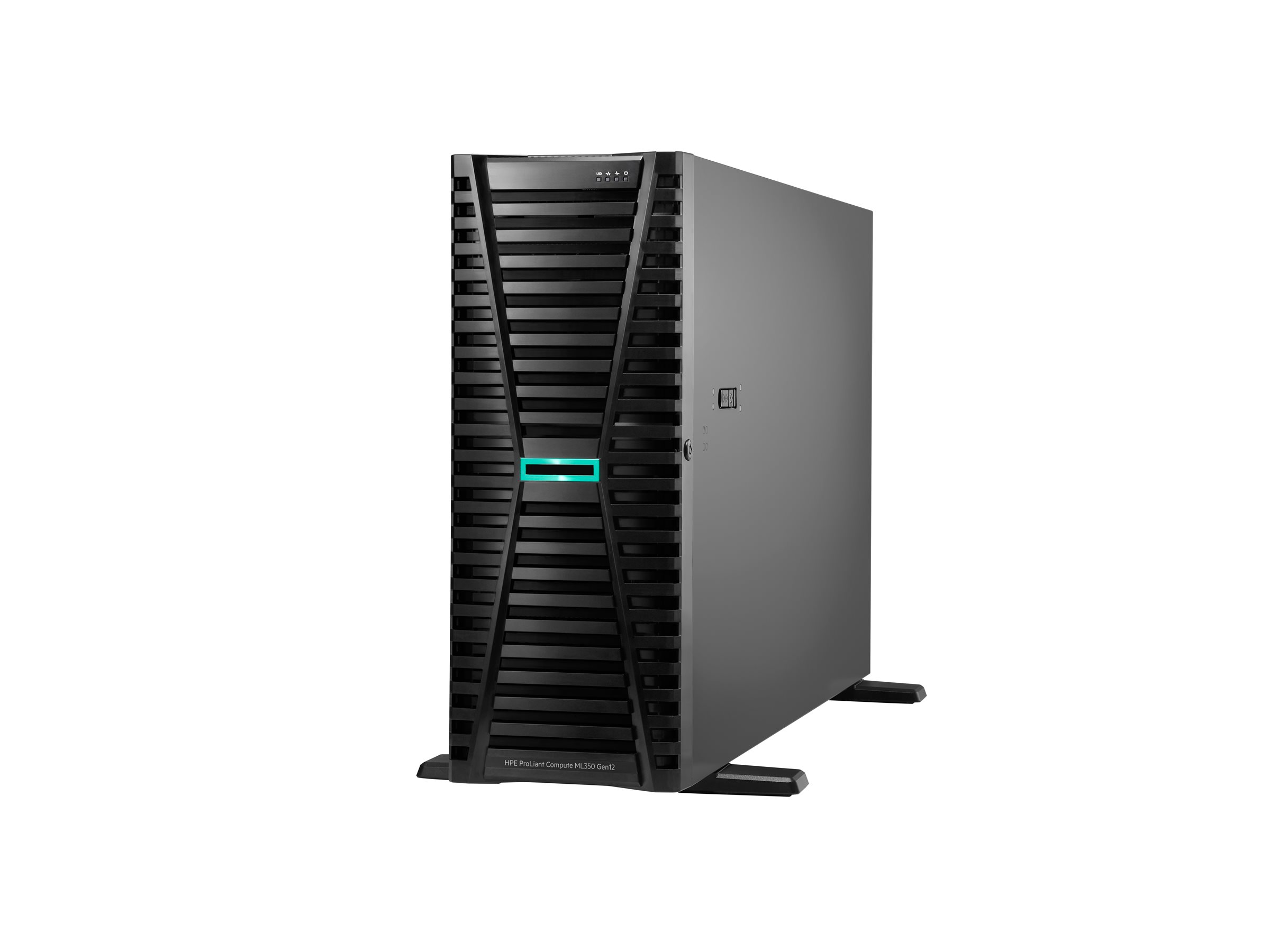 HPE ProLiant Compute ML350 Gen12 Tower Server, Intel Xeon 6505P 12-Core, 64 GB RAM, 1.92 TB SSD, 2x 1000W, Schwarz