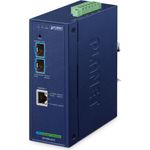 PLANET IP40 Industrial 2-Port Netzwerk Medienkonverter 10000 Mbit/s Blau (IXT-900-2X1T)