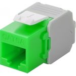 Wentronic Goobay CAT 6a KeyStone RJ45 Jack,ungeschirmt, 500MHz, Grün-Weiß (90687)