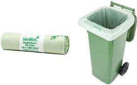 PAPSTAR Kompostbeutel "bioMAT", 120 Liter, grün Material: Folie auf Stärkebasis, industriell kompostierbar - 1 Stück (97003)