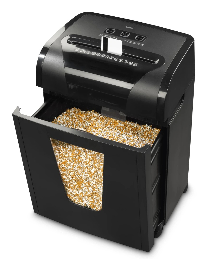 Hama Prime M100 Aktenvernichter Mikro-Schnitt Sicherheitsstufe P5 20 L Schwarz