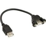 InLine® USB 2.0 Adapterkabel, Buchse A auf Einbaubuchse A, 0,2m (33441D)