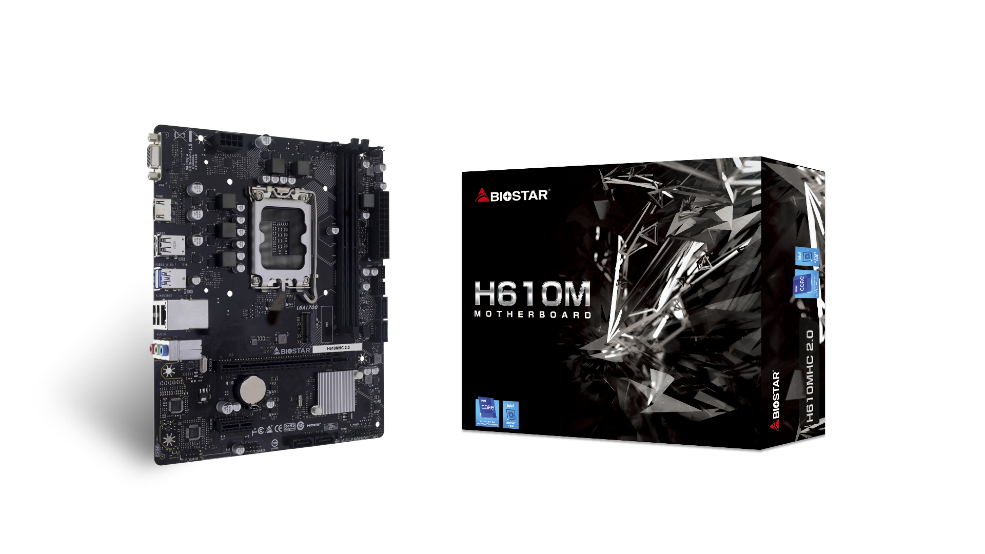 Biostar H610MHC 2.0 Mainboard Intel H610 LGA 1700 micro ATX DDR4 Schwarz