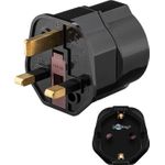 Goobay Netzadapter, Schwarz - Schutzkontaktbuchse (Typ F, CEE 7/4) > British 3-Pin-Stecker (Typ G, BS 1363) (45352)