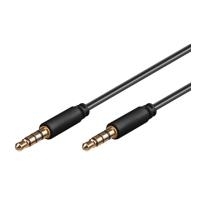 Wentronic Goobay 3,5mm-Klinke-Verbindungskabel, Schwarz, 0.5 m - Klinke 3,5 mm-Stecker (4-Pin, Stereo) > Klinke 3,5 mm-Stecker (4-Pin, Stereo) (63824)