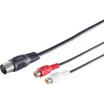 S/CONN maximum connectivity Diodenkabel-DIN Verlängerung-Diodenstecker 5-pol. auf 2 Cinchkupplungen, Belegung 1/4, Aufnahme, 0,2m (10211)