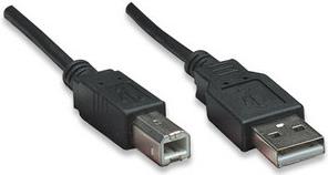 Manhattan Hallo-Speed ??USB 2.0-Kabel AB M M 5m schwarz (337779)