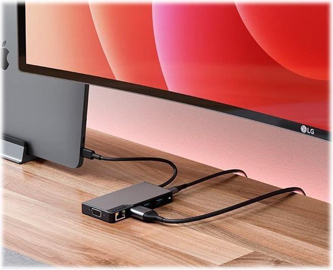 ALOGIC USB-C Fusion MAX 6-in-1 Hub V2 Dockingstation HDMI VGA GbE Space-grau