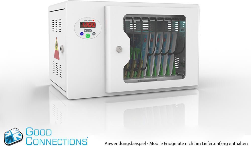 Tablet-Ladewagen für bis zu 10 Geräte, UV-Desinfektion, Smart Control, grau, Good Connections® (PCT01-A10G)