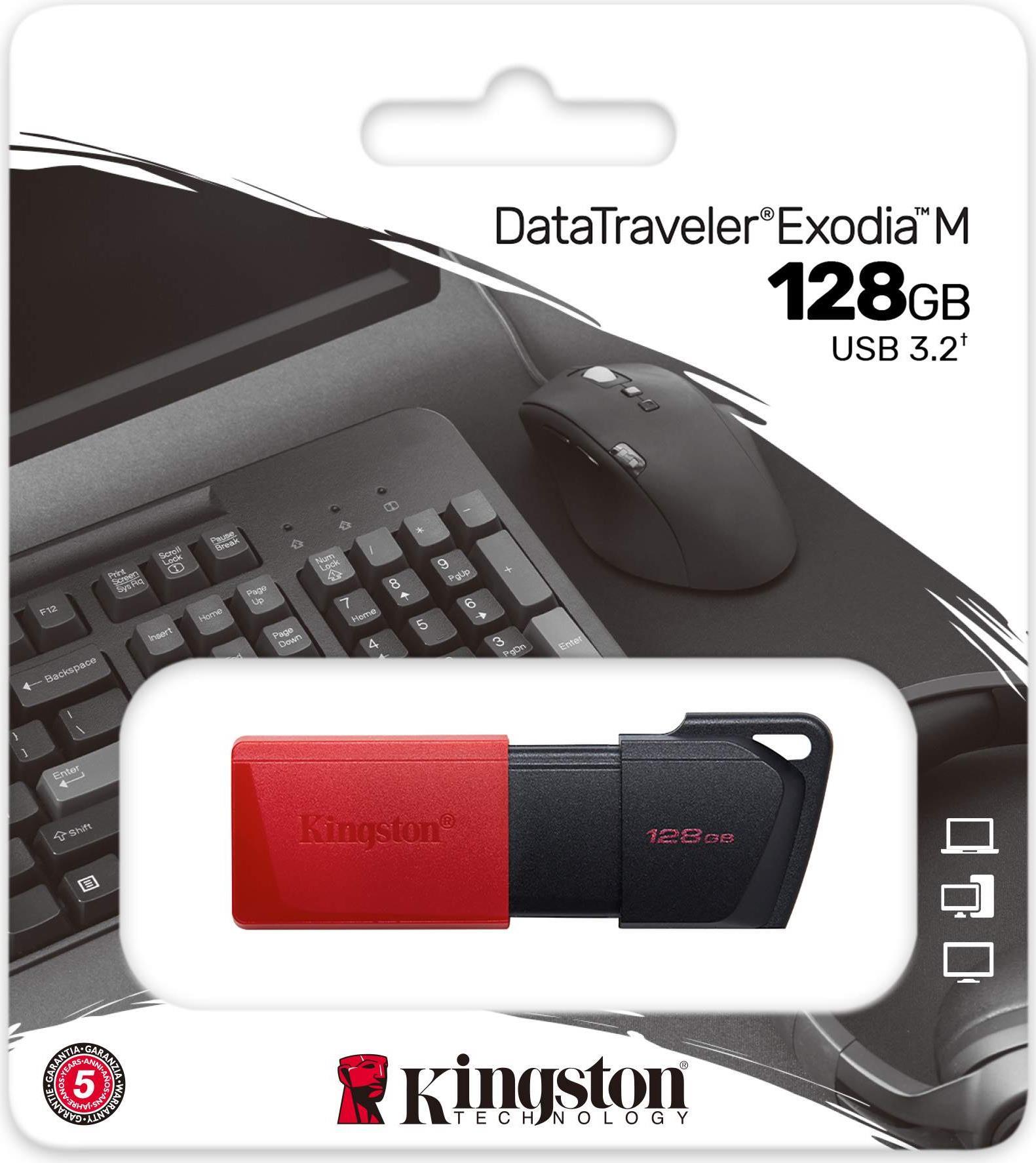 Kingston DataTraveler Exodia M 128 GB USB 3.2 Gen 1 Schwarz, Rot