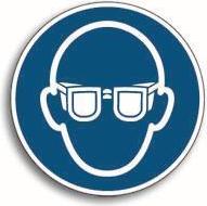 HEIN Industrieschilder HEIN 28857 Gebotsschild Augenschutzbenutzen ASR/ISO Kunststoff O 100mm (28857)