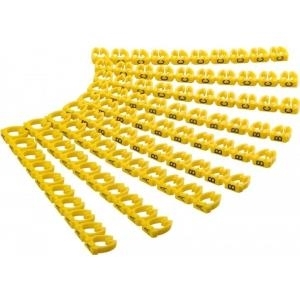 Goobay Kabelmarker-Clips "Buchstaben A-C", für Kabeldurchmesser bis 6 mm, 6 mm - farbige Kennzeichnungsringe 3x 30 Stück zum Markieren von z.B. Netzwerkkabeln (72518)