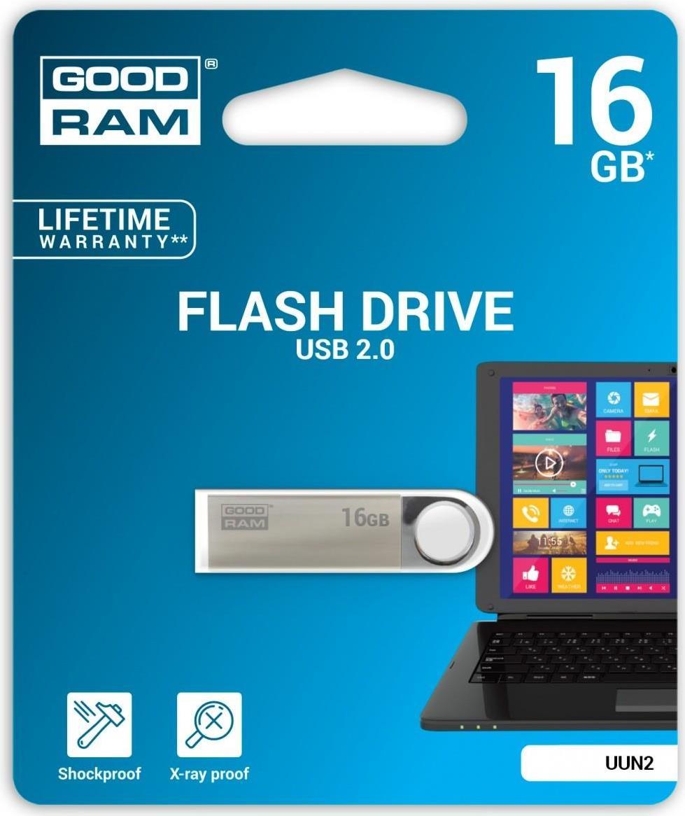 Goodram 16GB USB 2.0 16GB 2.0 USB-Anschluss Typ A Schwarz - Silber USB-Stick (UUN2-0160S0R11)