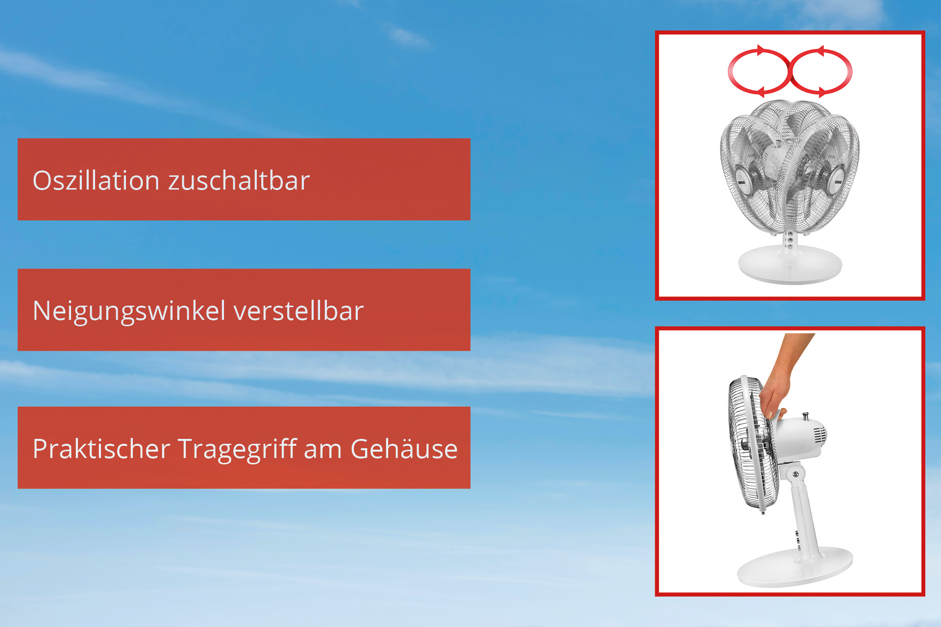 UNOLD Silverline 86810 Tischventilator 25 W Silber/Weiß