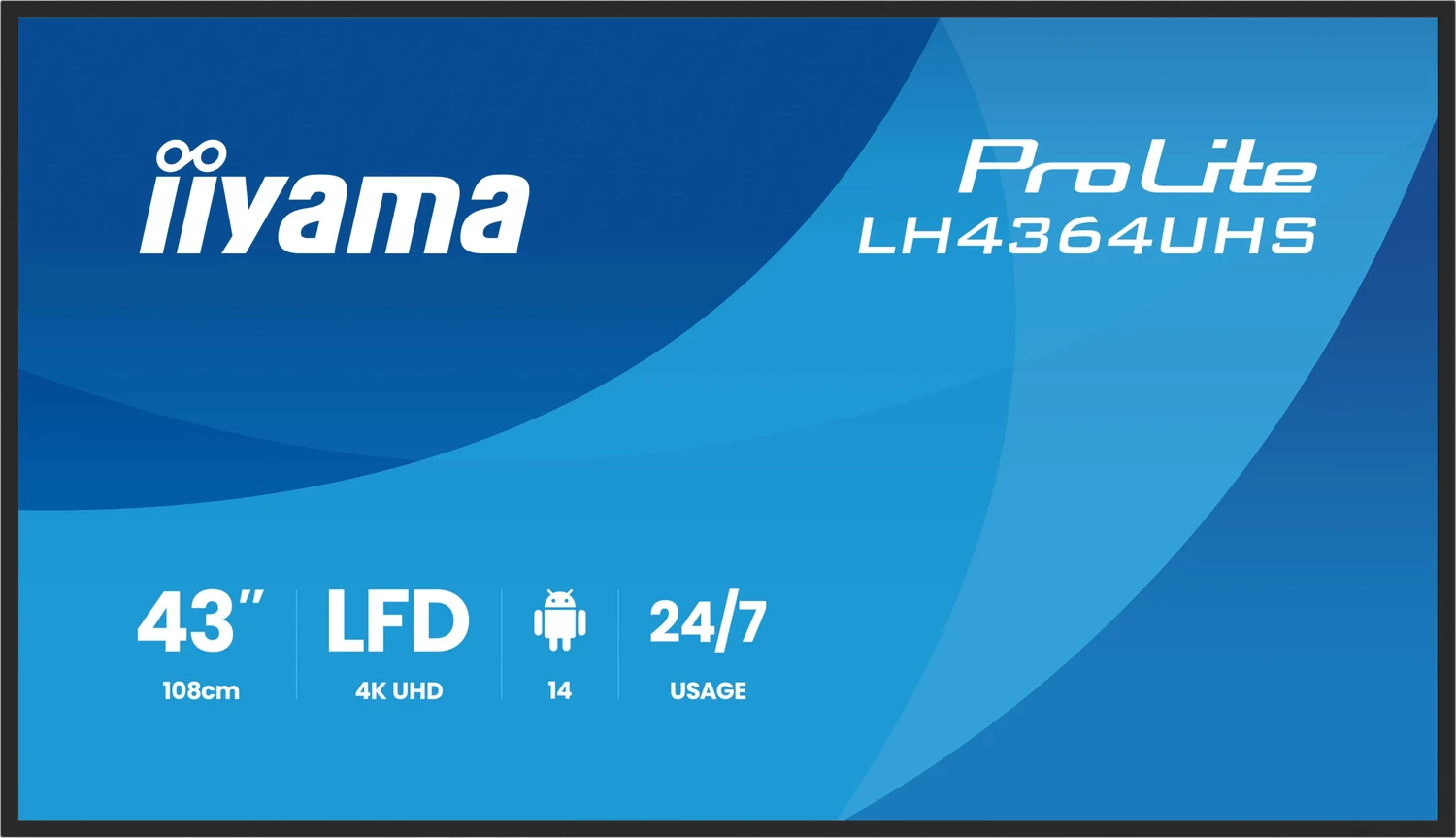 iiyama ProLite LH4364UHS?B1AG Digital Signage Display 109,2 cm (43") 4K UHD – HDMI/DP/USB?C/USB – Schwarz (LH4364UHS-B1AG) (geöffnet)