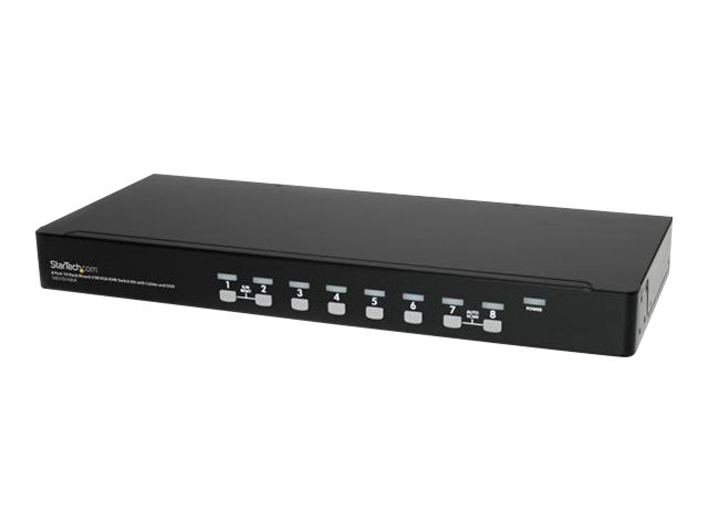 StarTech.com SV831DUSBUK 8-Port USB KVM-Switch Kit mit OSD und Kabeln, 1U Rackmontage, kaskadierbar, 1920 x 1440, Schwarz