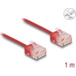 Delock RJ45 Netzwerkkabel Cat.6 UTP Ultra Slim 1 m rot mit kurzen Steckern (80812)