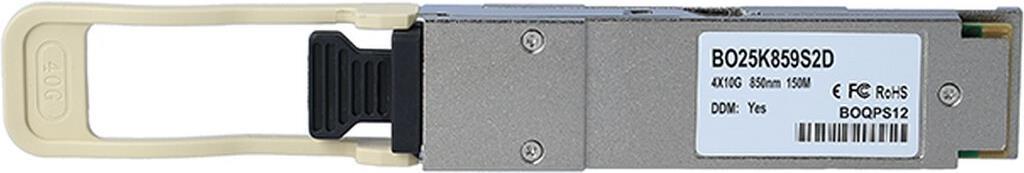 Kompatibler McAfee FTL410QE1C-MF BlueOptics© BO25K859S2D QSFP Transceiver, MPO/MTP, 40GBASE-SR4, Multimode Fiber, 4x850nm, 150M, 0°C/+70°C (FTL410QE1C-MF-BO)