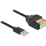 Delock USB 2.0 Kabel Typ-A Stecker zu Terminalblock Adapter mit Drucktaster 15 cm (66061)