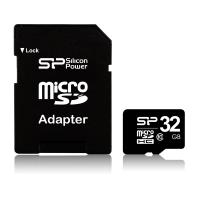 SILICON POWER Flash-Speicherkarte (microSDHC/SD-Adapter inbegriffen) (SP032GBSTH010V10-SP)
