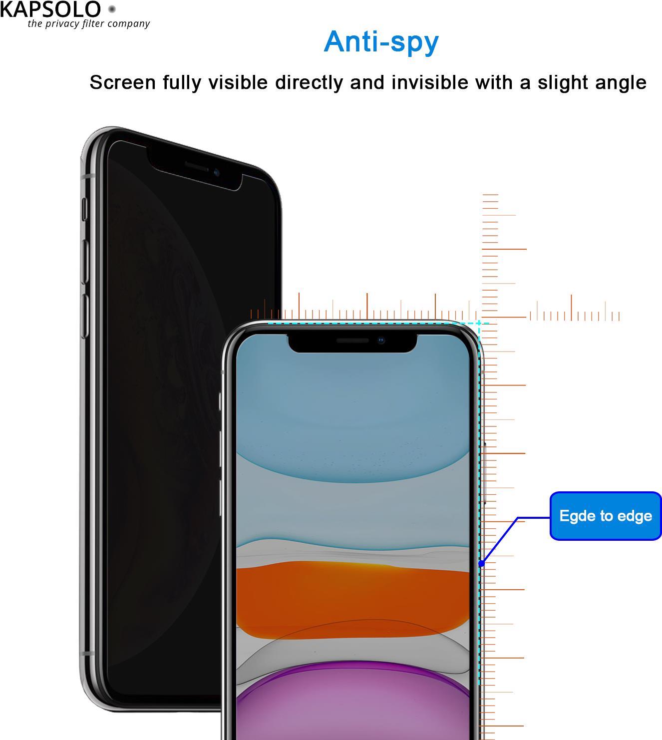 KAPSOLO KAP30433 Blickschutzfilter für Smartphone 6,1" 2H Schwarz