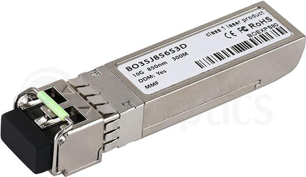 BlueOptics 10G-SFP-SR-S. SFP Transceiver-Typ: Faseroptik, Maximale Datenübertragungsrate: 10000 Mbit/s, Schnittstelle: SFP. Produktfarbe: Silber. Gewicht: 20 g. Anzahl enthaltener Produkte: 1 Stück(e), Paketgewicht: 30 g (10G-SFP-SR-S-BO)