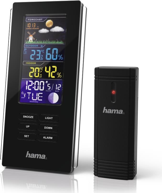 Hama Color Edge - Schwarz - Innen-Hygrometer - Innen-Thermometer - Außen-Barometer - Außen-Hygrometer - Außen-Thermometer,... - Barometer,Hygrometer,Thermometer - 20 - 99% - 20 - 99% - 0 - 50 °C (00186312)