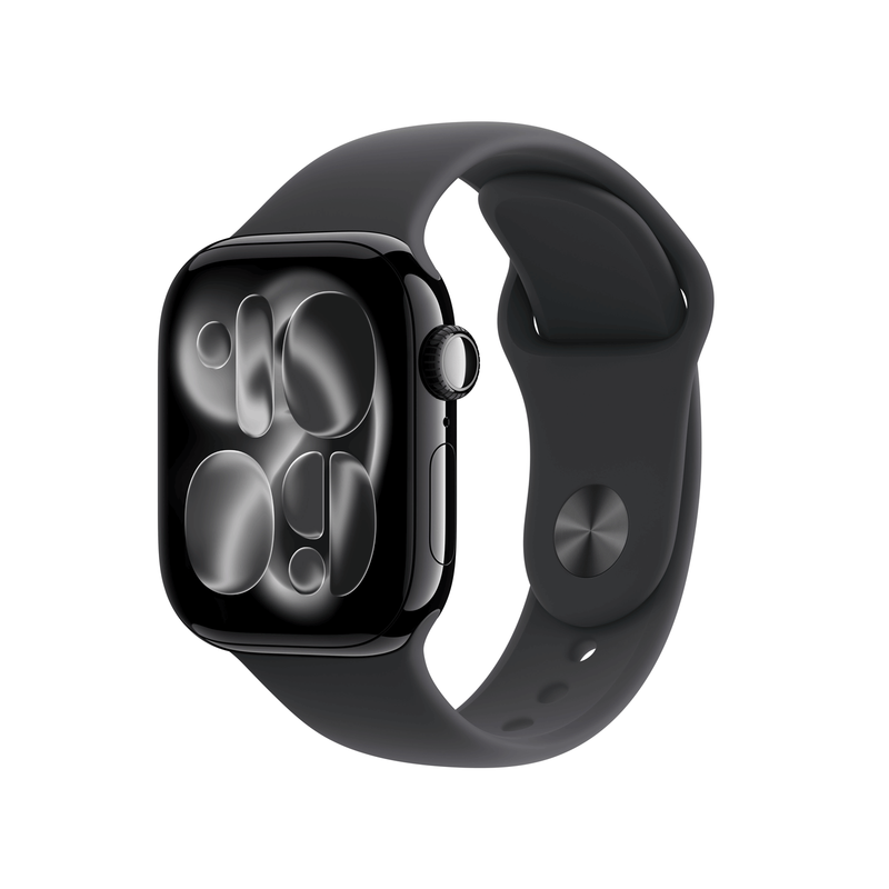 Apple Watch Series 11 GPS 42mm Jet Black Aluminium Case with Black Sport Band - S/M,Model EU-Version (MEQT4ET/A)