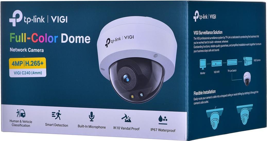 TP-Link VIGI C240 V1 4 MP Kuppel-Netzwerkkamera Schwarz, Weiß