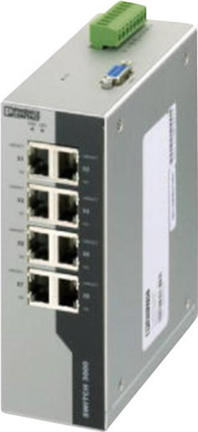 Phoenix Contact Industrial Ethernet Switch - FL SWITCH 3008 2891031 24 V/DC Anzahl Ethernet Ports 8 (2891031)
