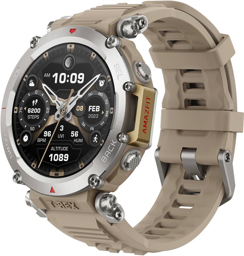 Amazfit T-Rex Ultra 3,53 cm (1.39") AMOLED Digital 454 x 454 Pixel Touchscreen Khaki - Edelstahl WLAN GPS (W2142EU2N)