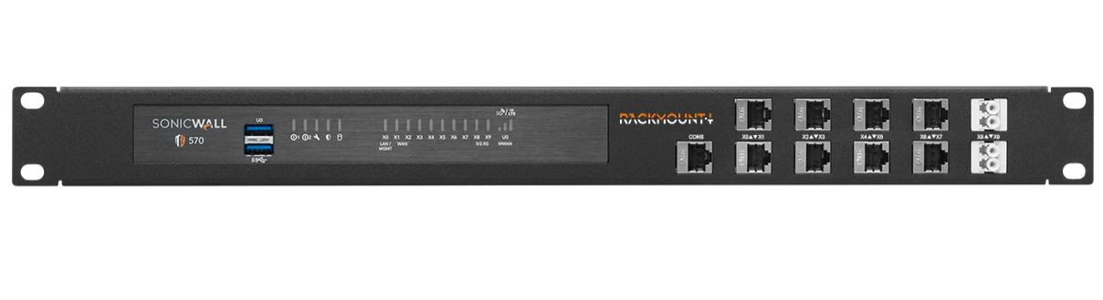 Rackmount.IT RM-SW-T12I Rackmontage Abgeschirmt 1U für SonicWall TZ570W Schwarz