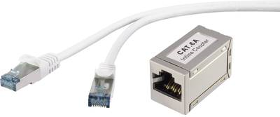 Renkforce RJ45 Netzwerk Verlängerungskabel CAT 6a S/FTP 15 m Grau mit Rastnasenschutz, Flammwidrig (RF-3829260)